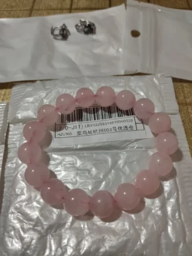 Pink Crystal Beads Single Circle Lucky Peach Blossom Jewelry Gift photo review