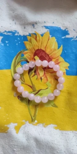 Pink Crystal Beads Single Circle Lucky Peach Blossom Jewelry Gift photo review