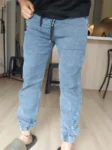 Men's Streetwear Denim Jogger Pants photo review