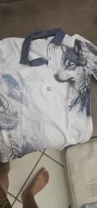 3D Wolf Eagle Print Men's Polo Shirt photo review