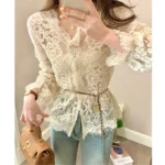 kf-Sf69ca564f323466fb4f4f2c75824eecal-Women-s-Clothing-2024-Spring-Autumn-Sexy-Hollow-Out-Lace-Chic-Vintage-T-shirts-Female-Casual