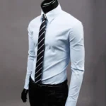 kf-Sc66fb952d80342fb83eb9f119f048fabJ-Elegant-Shirt-Washable-Men-s-Slim-Fit-Cotton-Business-Shirt-Slim-Fit-Shrink-Resistant-Snap-Shirt