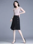 kf-S3598b8e623734c2a9ffea2db79dda234b-Summer-Elegant-Patchwork-Solid-Color-High-Waist-A-line-Skirt-Women-Clothes-Simplicity-Bright-Line-Decoration