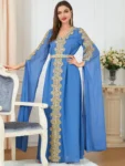 kf-S735be115c23a4424bc4e205920b26915P-Djellaba-Marocaine-Two-Piece-Muslim-Dress-Chiffon-Print-Belted-Kaftan-Ramadan-Gown-Abayas-Islamic-Cloth-Turkish