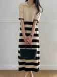 kf-Sec4737f65123464088360d0144b187864-Summer-Ice-Silk-Knitted-Striped-Dresses-for-Women-2023-Short-Sleeve-Patchwork-Casual-Loose-Dress-Korean