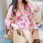 kf-Se5357e21572147a5986e0e843f2168a6W-Women-Floral-Print-Sweet-Chic-Kawaii-Button-Shirts-Summer-Korean-Style-O-Neck-3-4-Sleeve