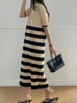 kf-Sec4737f65123464088360d0144b187864-Summer-Ice-Silk-Knitted-Striped-Dresses-for-Women-2023-Short-Sleeve-Patchwork-Casual-Loose-Dress-Korean